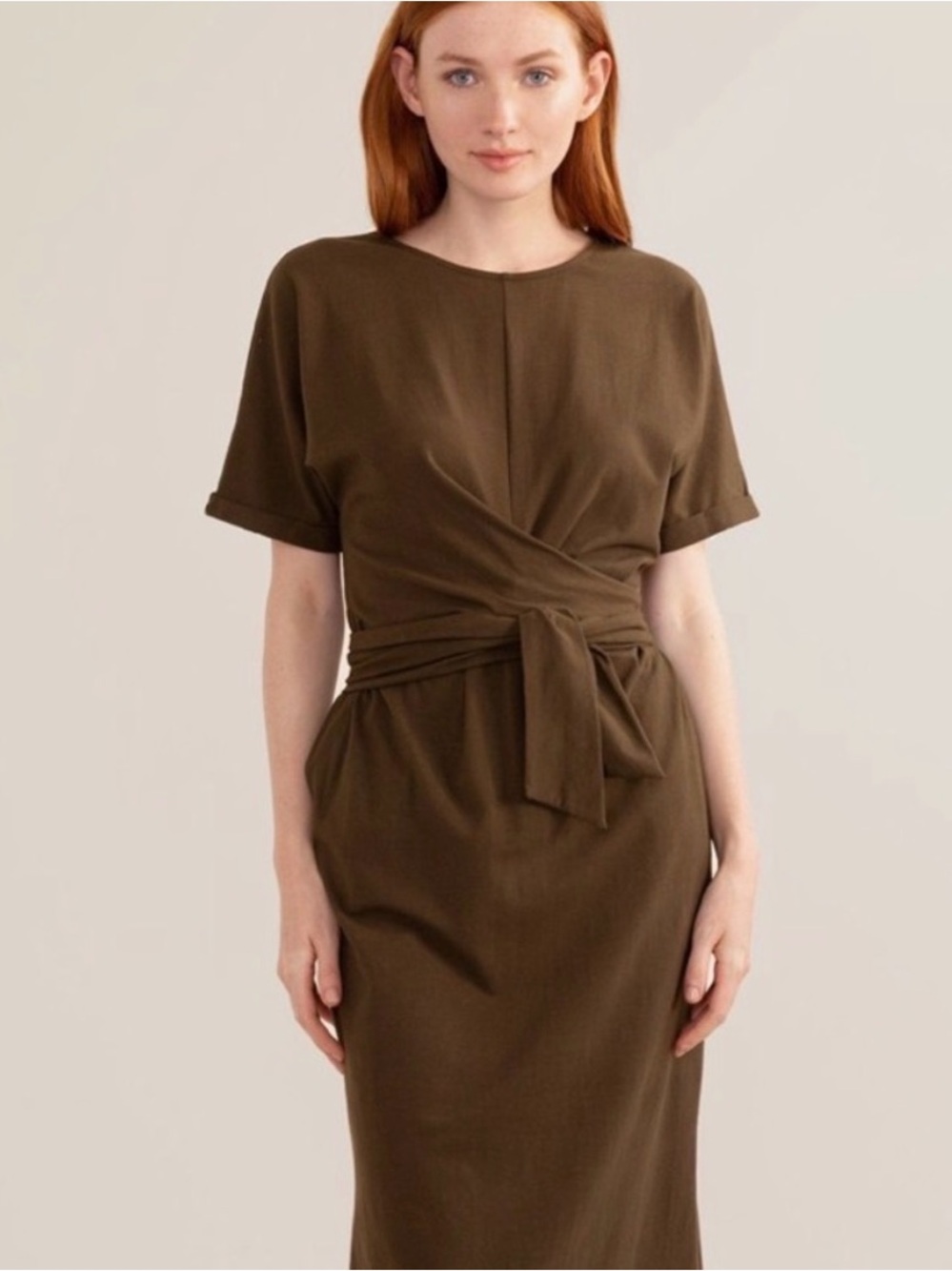 Modern Citizen Black McKenna Wrap-Tie Midi Dress